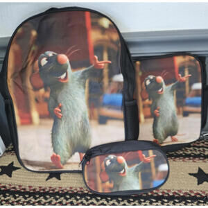 Disney Pixar Remy Ratatouille Backpack lunch bag and pencil bag 17" BP